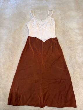 Ro & Jené Lace Trim White Slip Dress